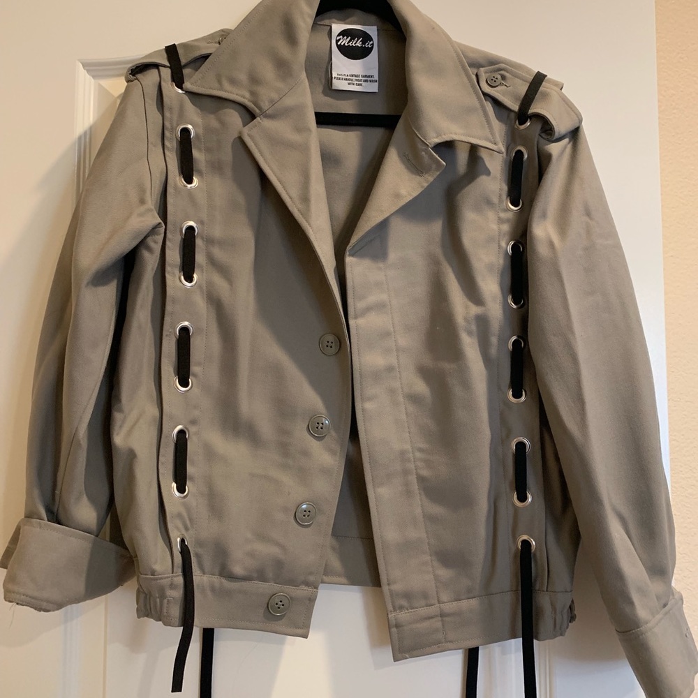 Milk It Vintage Lace Up Military Jacket - Picture 4 of 8